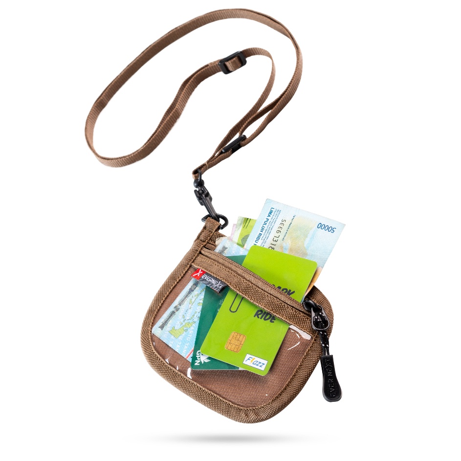 trxr8R2d Evernext - Tas Kalung Leher Pria Sling Pouch Sako Tas Selempang Mini Dompet Kartu ATM Koin 