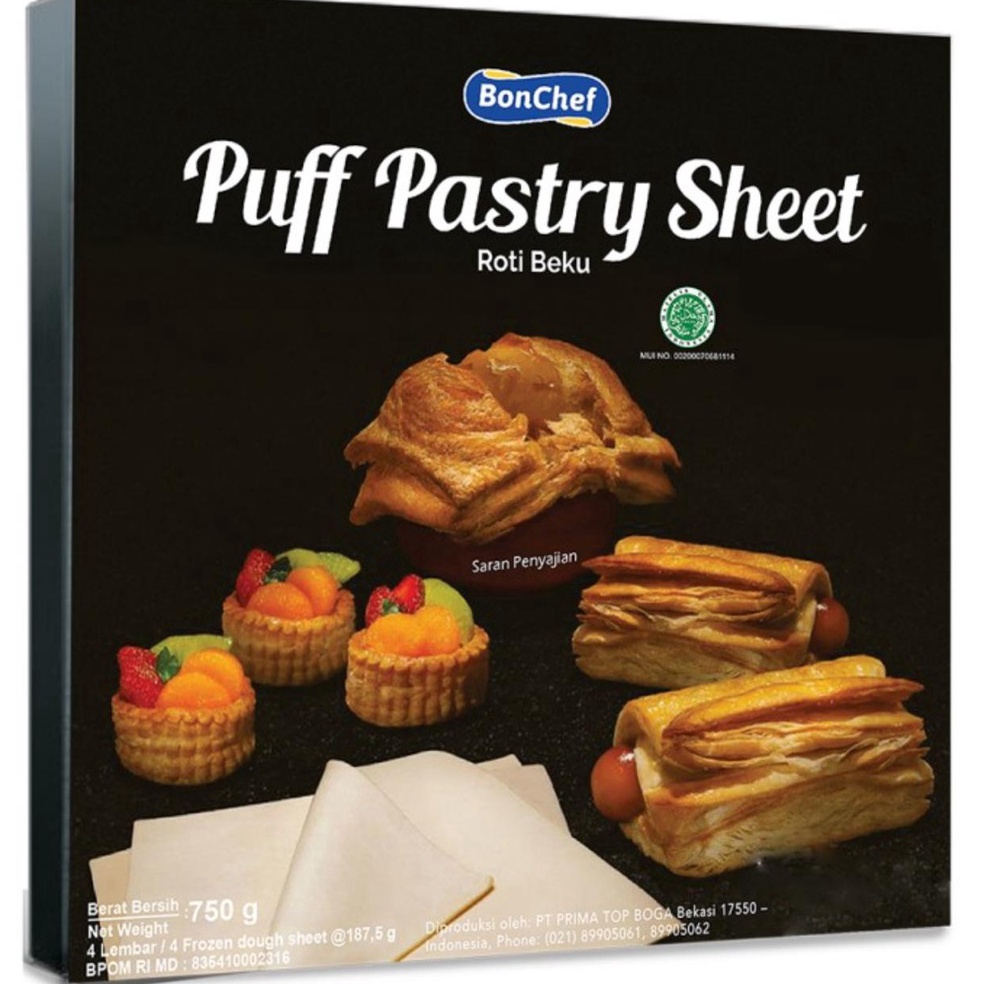 

『PENJUALAN CEPAT』⚡BEST SELLER⚡ Bonchef Puff Pastry Sheet 750gram - Pastry Gosend/Grab Only!!!