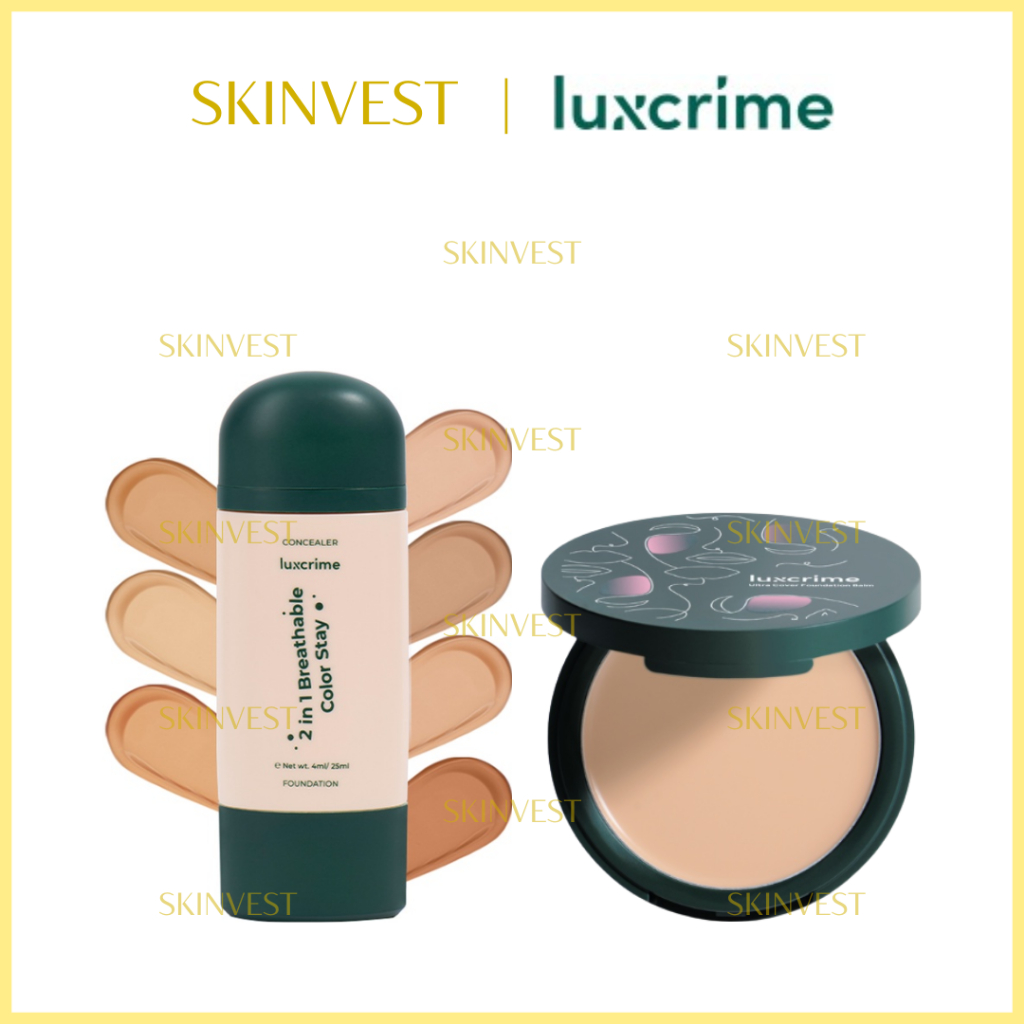 LUXCRIME Foundation - 2 in 1 Breathable Color Stay Concealer Ultra Cover Balm Cool Porcelain Warm Iv