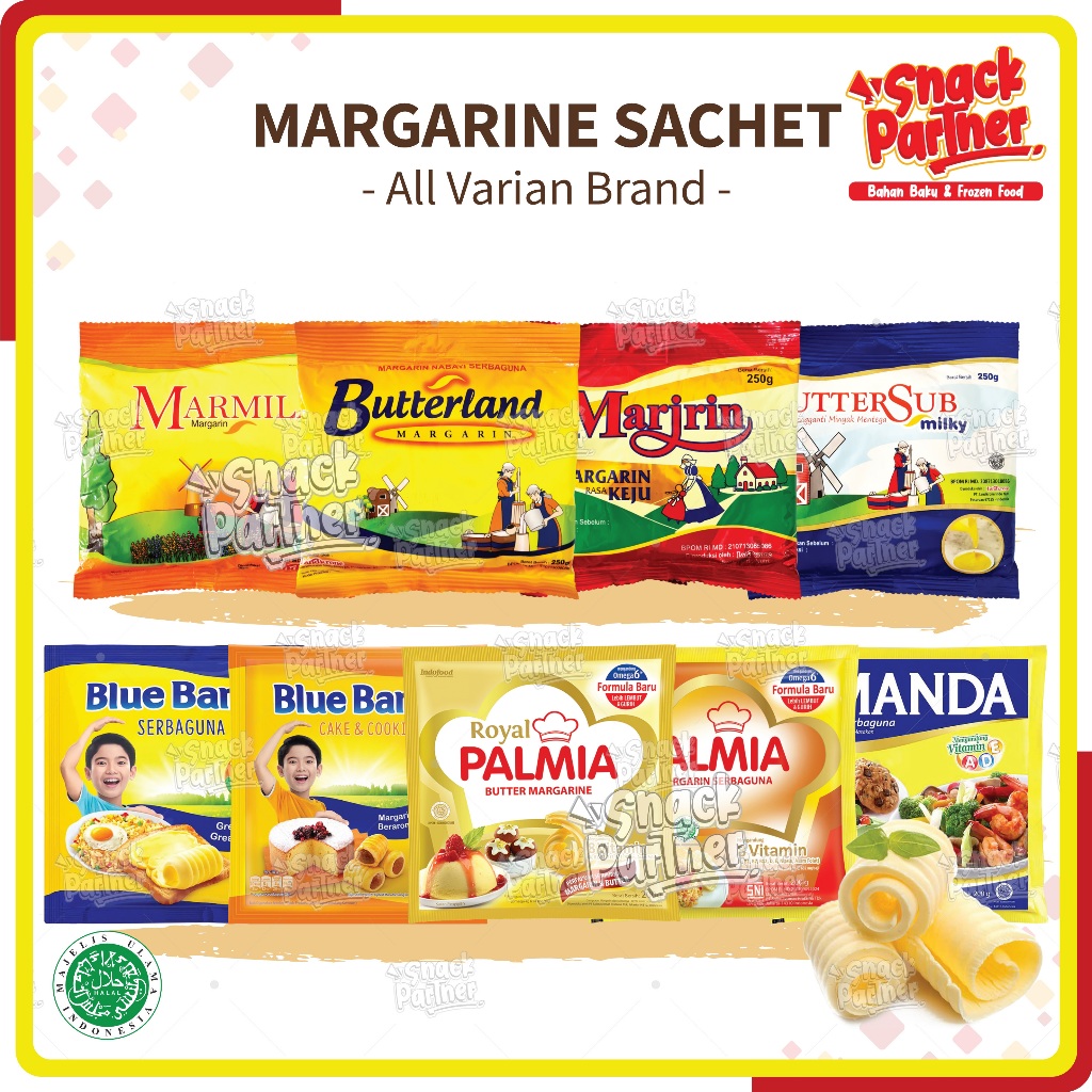 

MARGARINE SACHET 200 / 250 GR - Royal Palmia Amanda BlueBand Blue Band Cake Cookie Marmila ButterSub ButterLand FILMA - Margarin Serbaguna Butter Mentega