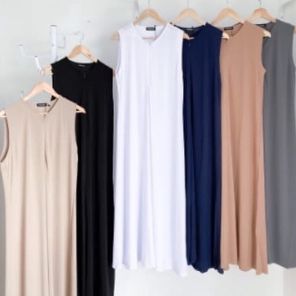 IdIi7I2 Inner premium dalaman maxi dress tanpa lengan size M-L-XL-XXL / inner dress span wanita /sin