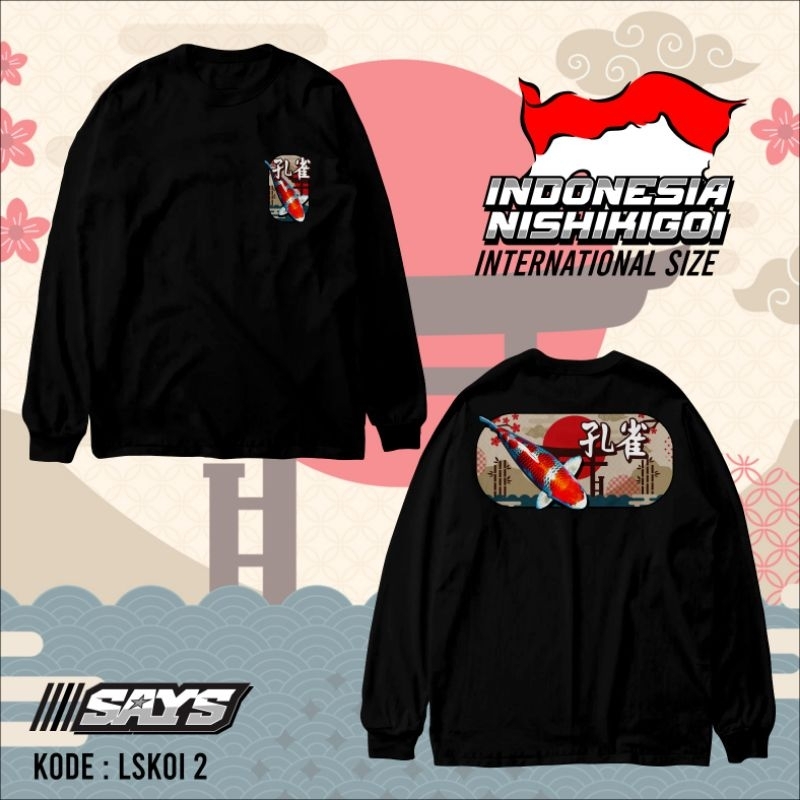 Kaos Lengan Panjang Ikan Koi 2 kujaku