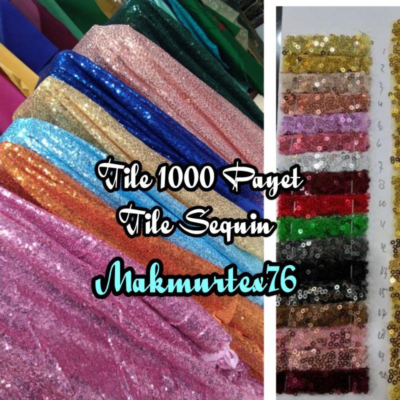 Kain Tile Sequin 1000 Payet/Sequin Payet/Tile Payet spangkle/Bahan Kebaya