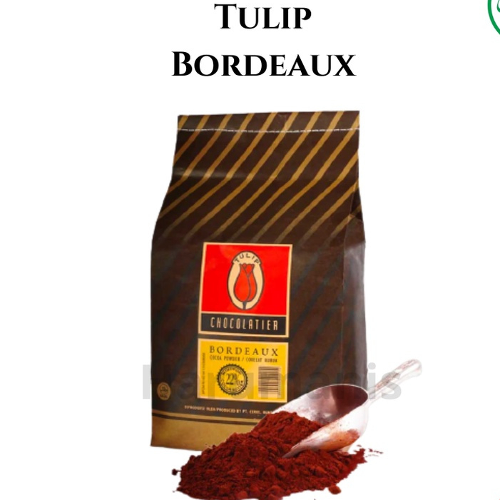 

COKLAT BUBUK TULIP BORDEAUX CHOCOLATE POWDER Repack 250gr 100% ORIGINAL