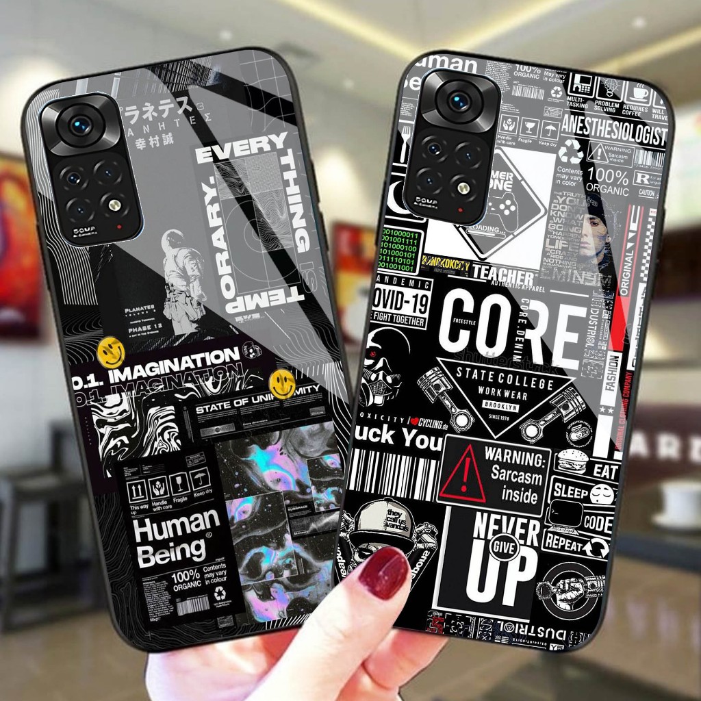 Case Kaca Redmi Note 11 - Kesing Hp Redmi Note 11 - Case Kaca Kilau  Redmi Note 11  - Case  Redmi No