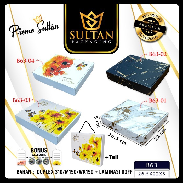 

Kotak Kado Marble - Kotak Hadiah Motif Bunga - Box Packaging - B63