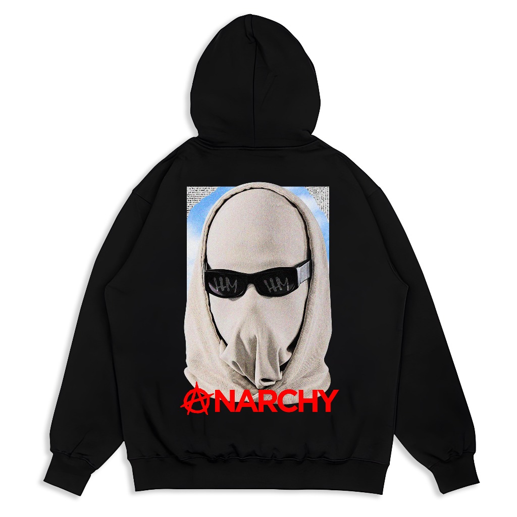 Hoodie Lengan panjang Cotton Combed Fleece Unisex Hitam Pria Cewek Fit Oversize  M L XL korean style