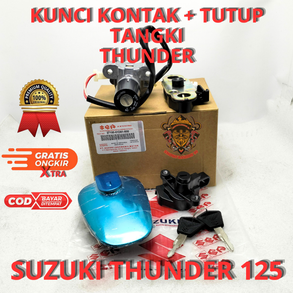 KUNCI KONTAK SET TUTUP TANGKI SUZUKI THUNDER125 KUALITAS ASLI ORIGINAL SUZUKI SGP