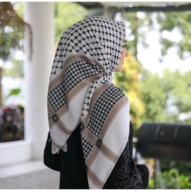 jilbab Palestina, jilbab voal motif Palestina