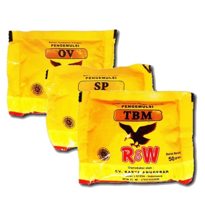 

R&W pengemulsi kue 50g / rajawali emulsifier 50g / r&w sp 50g / r&w ov 50g / r&w tbm 50g / rajawali sp 50g / rajawali tbm 50g / rajawali ovalett 50g