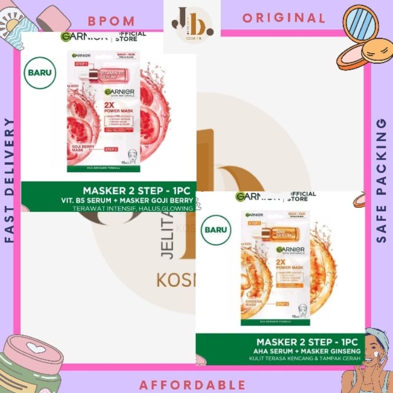 JB KOSMETIK| GARNIER TWO STEP POWER MASK SERIES