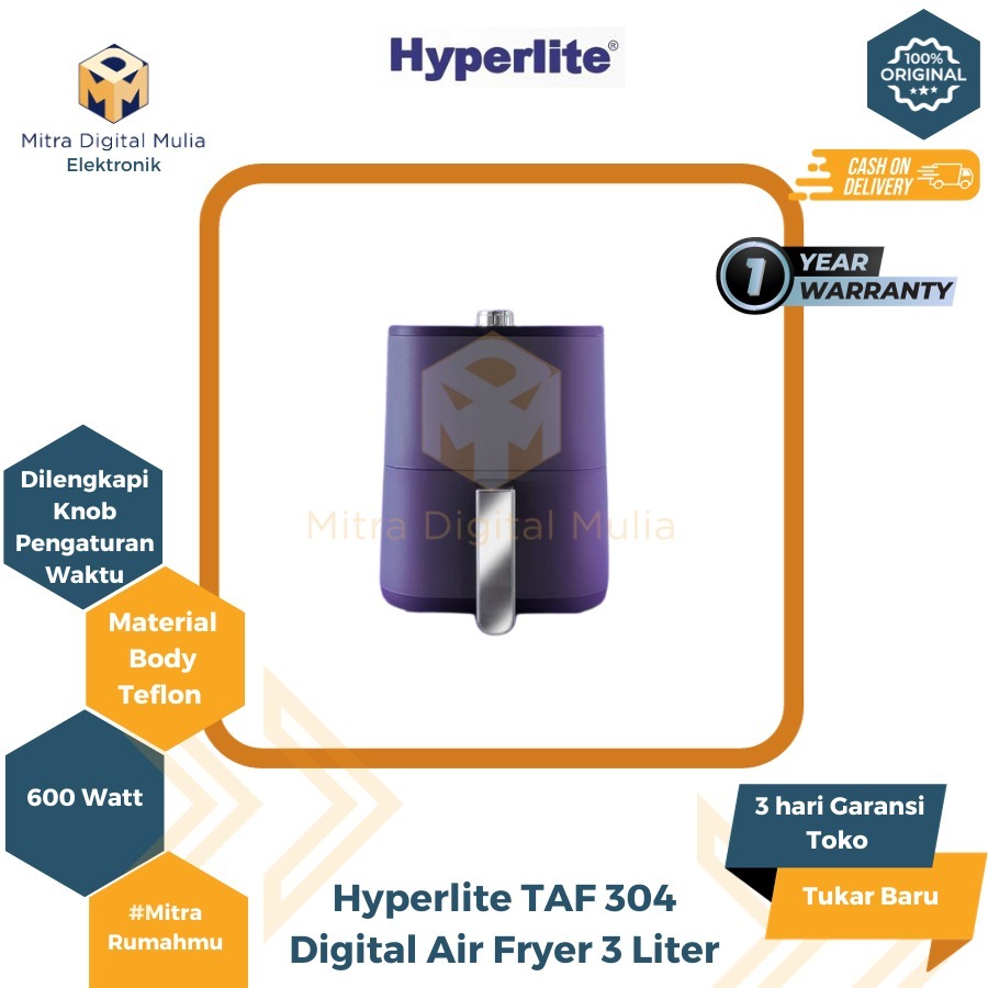 Hyperlite TAF 304 Air Fryer Analog Low Watt 300-600 Watt