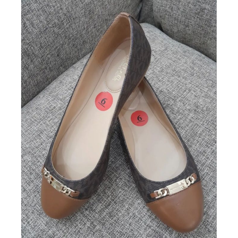 new sepatu flat shoes MK signature brown original authentic shoes