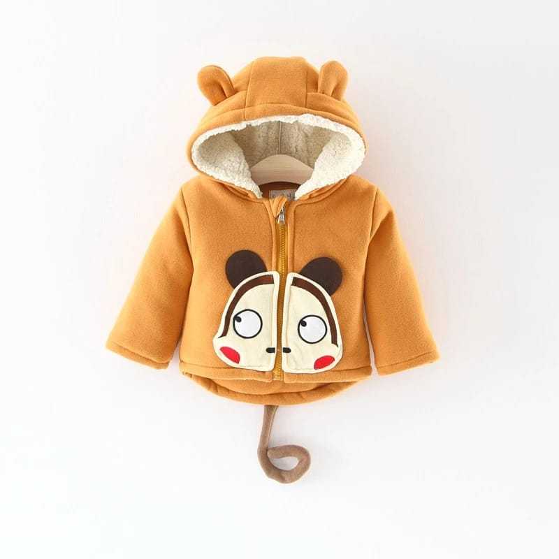 J08 JAKET BAYI ANAK LAKI PEREMPUAN SWEATER CEWE COWO LUCU MOTIF MONYET / MONKEY JACKET / JAKET HOODI