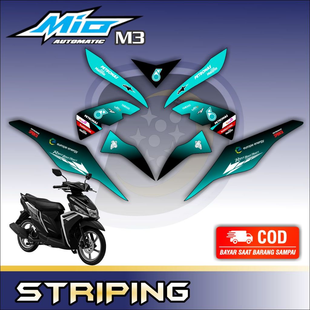 Striping Lis Mio M3 Stiker Variasi Motor Mio 125 Striping Motor Mio Z Petronas
