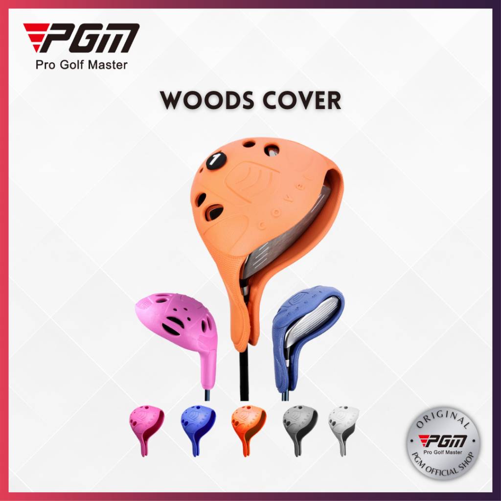 PGM Woods Head Cover TPE Elastic | Sarung Stik Golf Wood 4pcs Set Driver Case