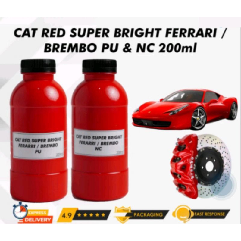 Cat Merah Ferrari Brembo PU NC 100ml 200ml / Cat Merah Cabe Terang