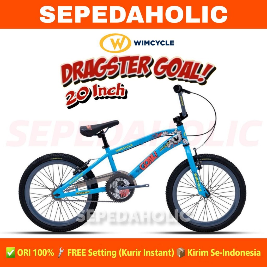 Sepeda Anak Laki BMX WIMCYCLE DRAGSTER GOAL Ukuran 16 18 20 Inch Usia 4-11 Th
