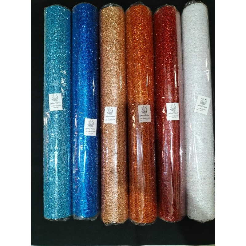 

Kertas Buket Jaring Glitter Untuk Pembungkus Bunga, Kado, Dan Dekorasi