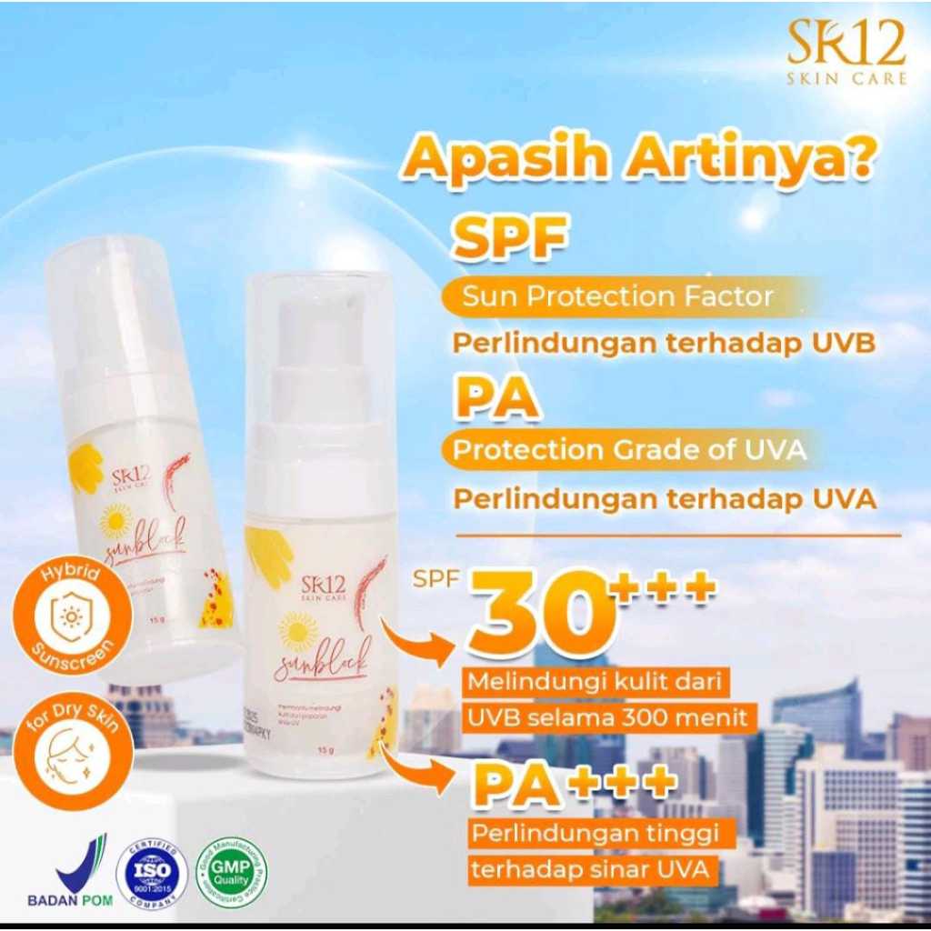 SUNBLOCK WAJAH SR12/ SUNBLOCK SPF 30++ / SUNBLOCK WAJAH BPOM-HALAL