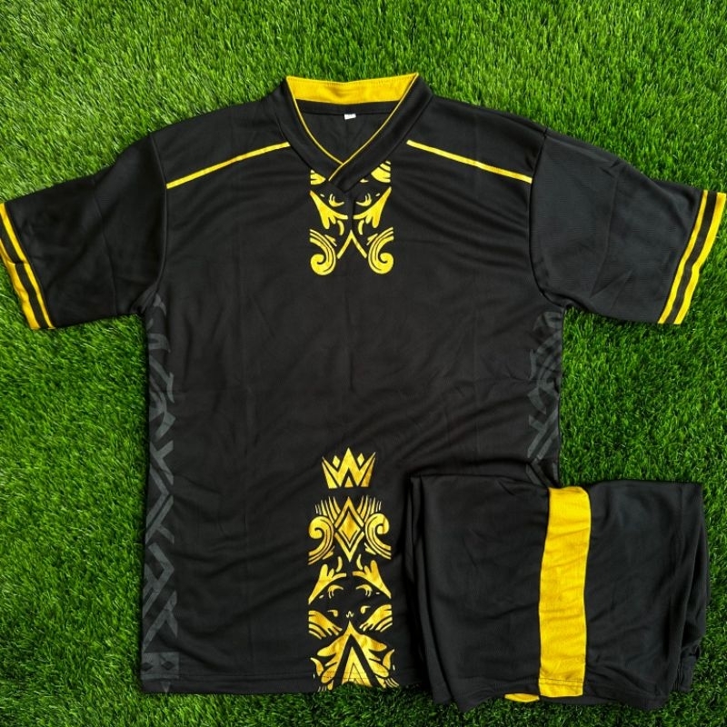 (BISA COD) SETELAN FUTSAL BATIK DAYAK HITAM JERSEY FUTSAL BAJU BOLA JERSEY BOLA BAJU FUTSAL BAJU VOL
