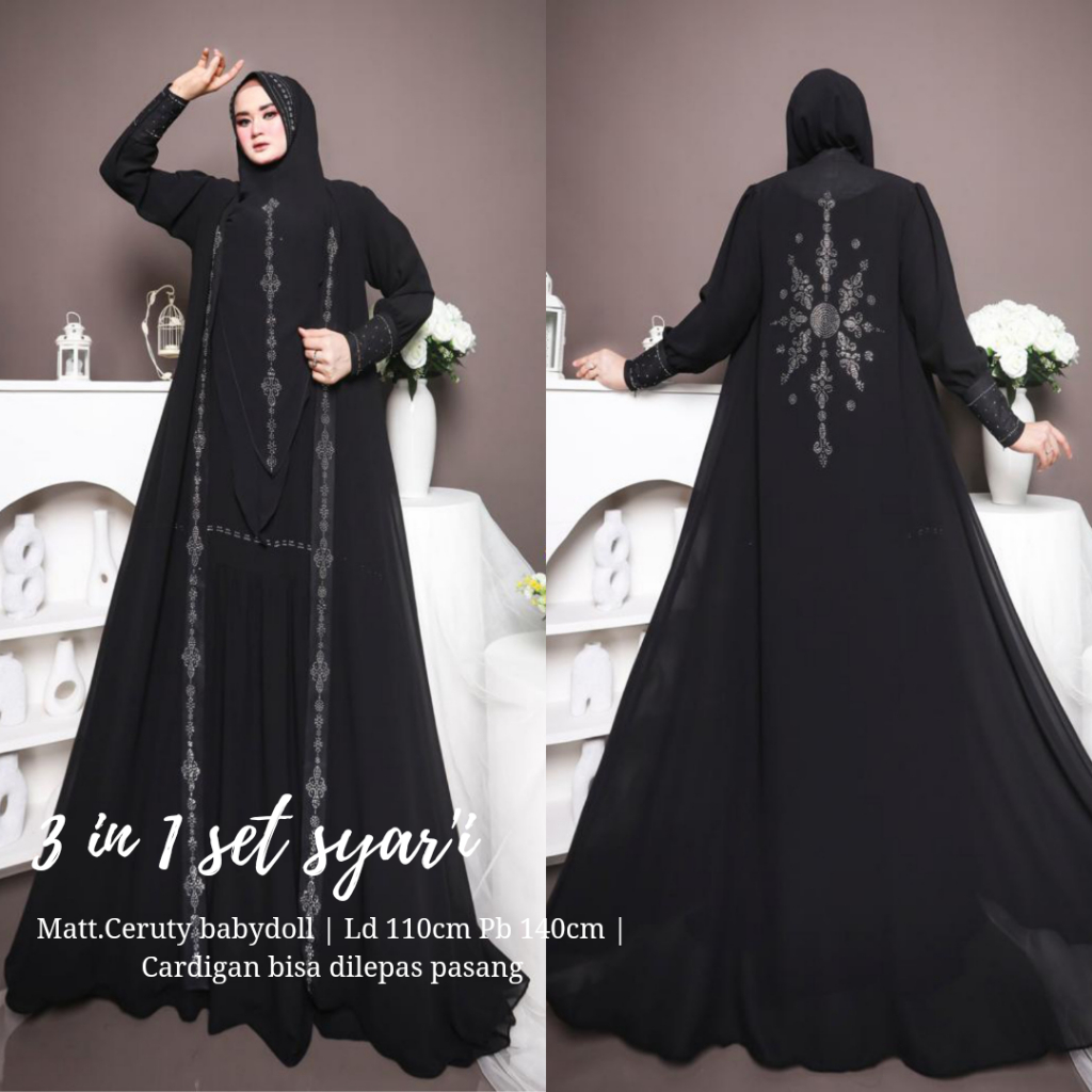 3in1 set syari / El Es syari / Safeeya syari / Balqis syari