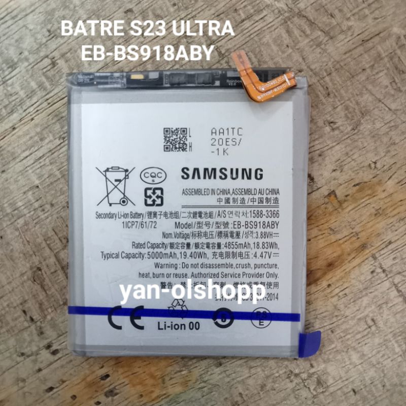 Batre Baterai Samsung Galaxy S23 ultra EB-BS918ABY ORI Battery S23 Ultra