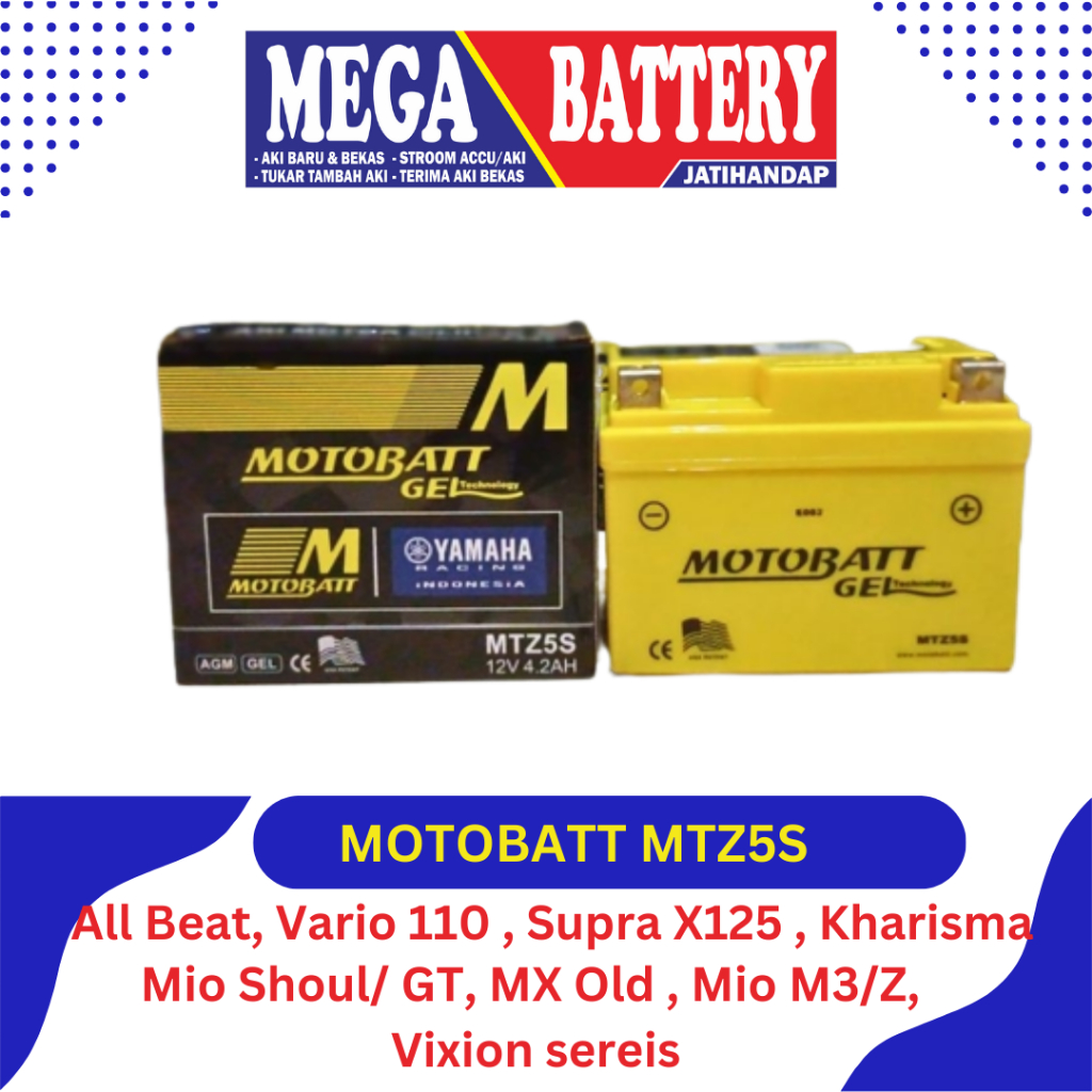 Aki motor Motobatt MTZ5S / Aki motor All Beat / Aki motor Scoopy / Aki motor Yamaha Mio J/S / Aki mo