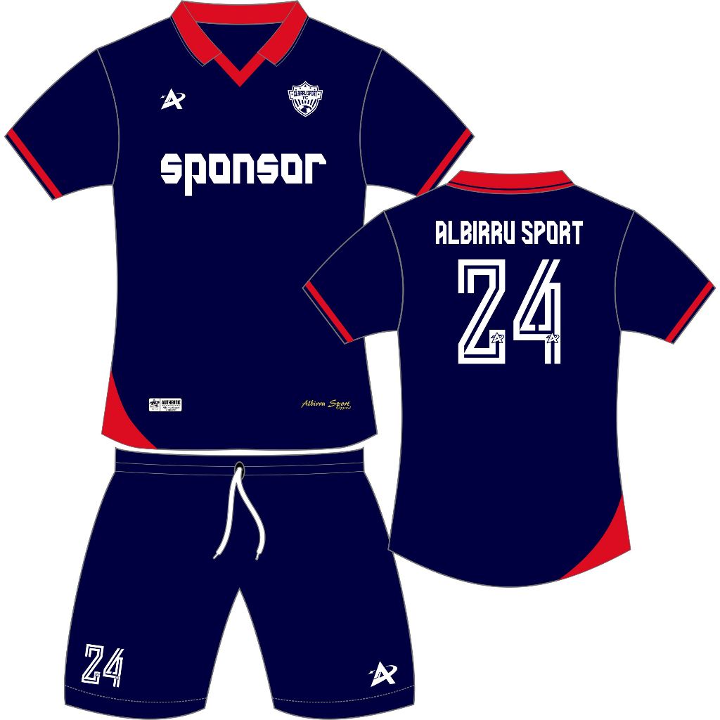 Albirru sport jersey bola big size / jersey bola jumbo custome ( navy / dongker)