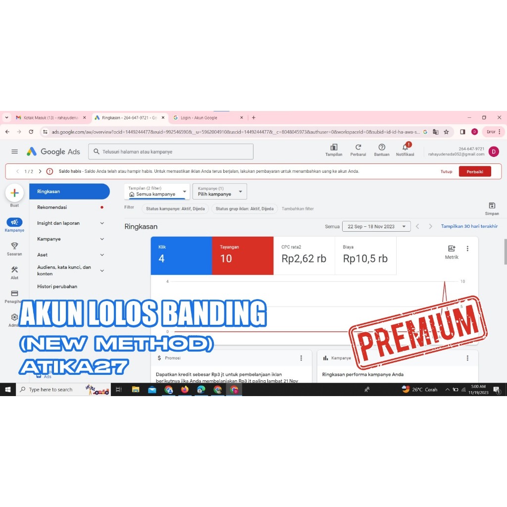 Promo Akun Google Ads Lolos Banding Reaktif Strong