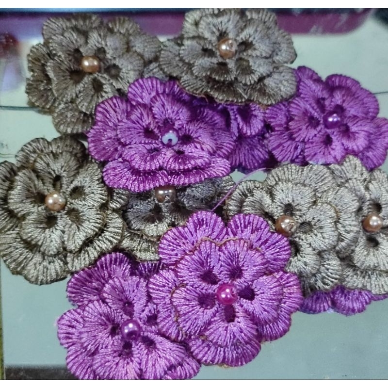 Bordir bunga satuan / Bordir Bunga / Bunga 3D