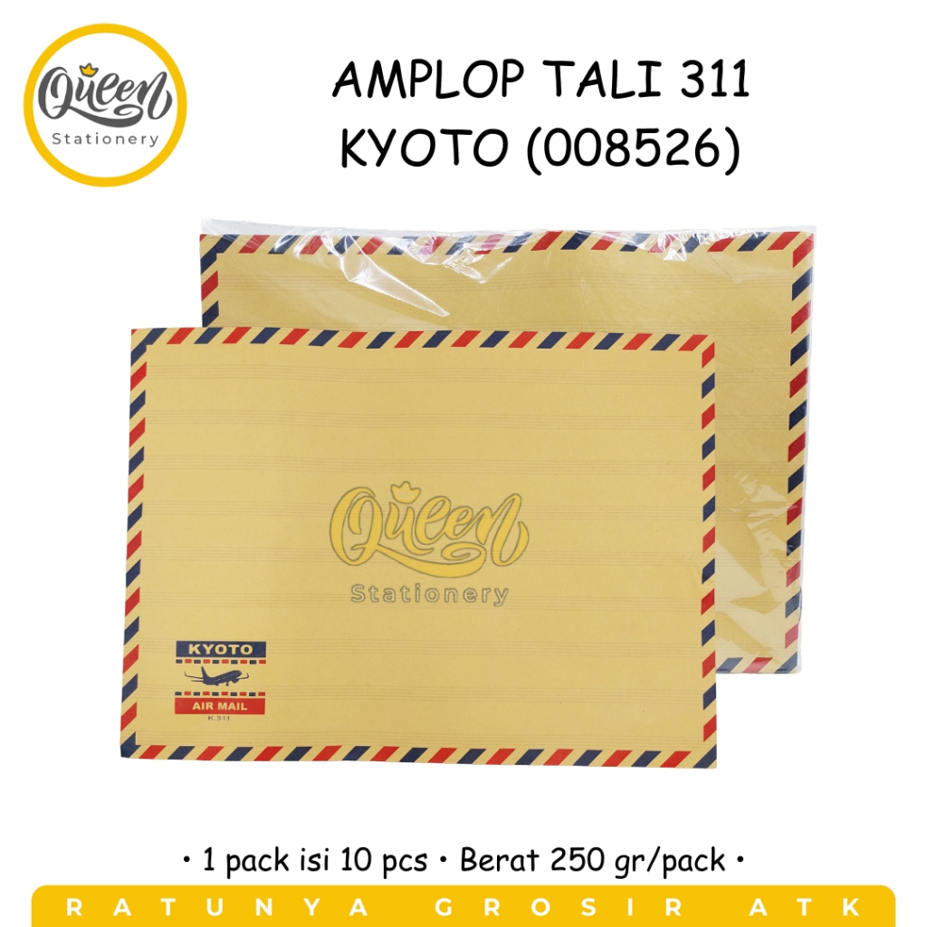 

1 PACK AMPLOP TALI 311 KYOTO MAP COKLAT TALI AIRMAIL (008256)
