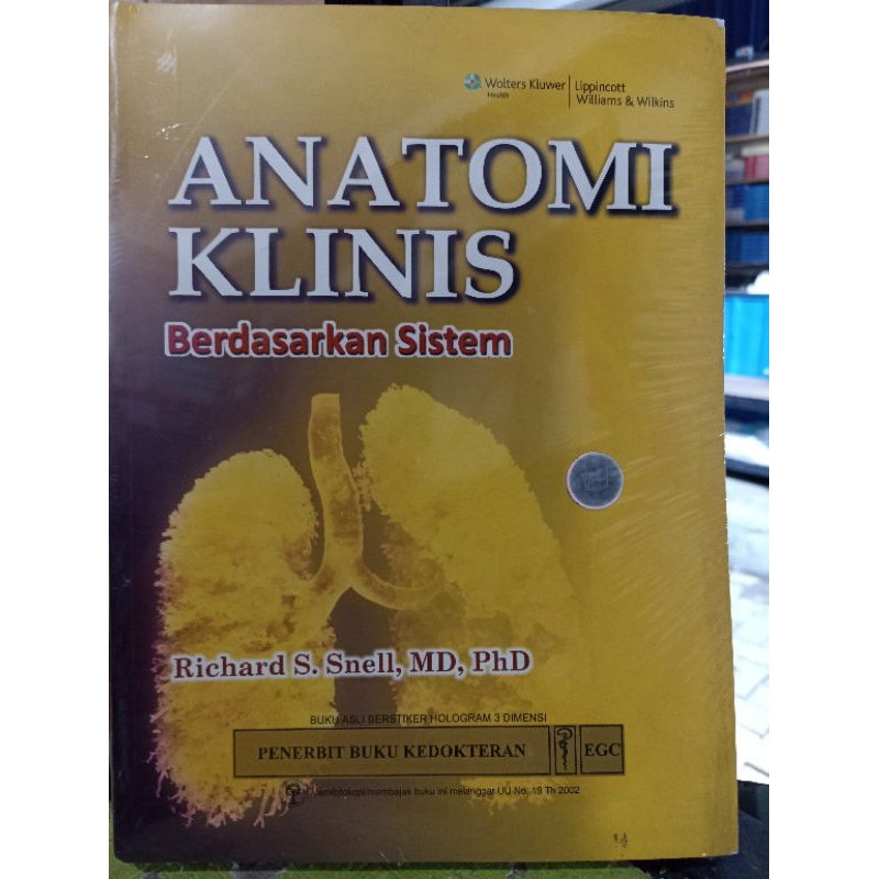 ORIGINAL & NEW: BUKU ANATOMI KLINIS BERDASARKAN SISTEM-EGC