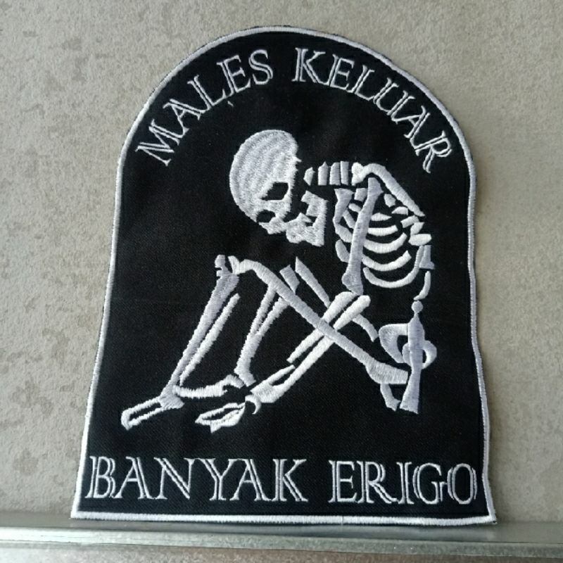 Bordir Erigo Tengkorak Maternal Disaster Denim Jeans Rompi Tas Topi Pertaruhan Anak Band Geng Motor 