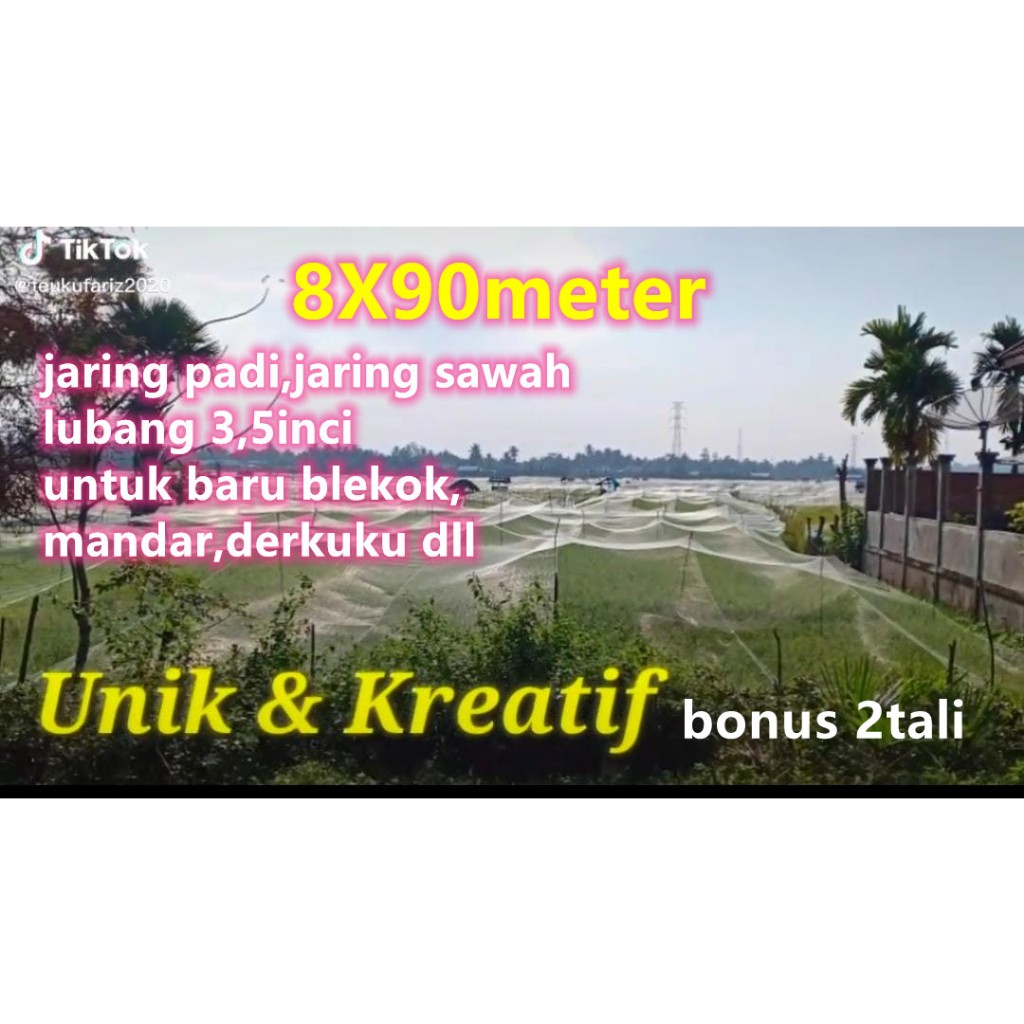 jaring burung, jaring padi, lubang 3,5 inci untuk burung besar seperti derkuku mandar dll