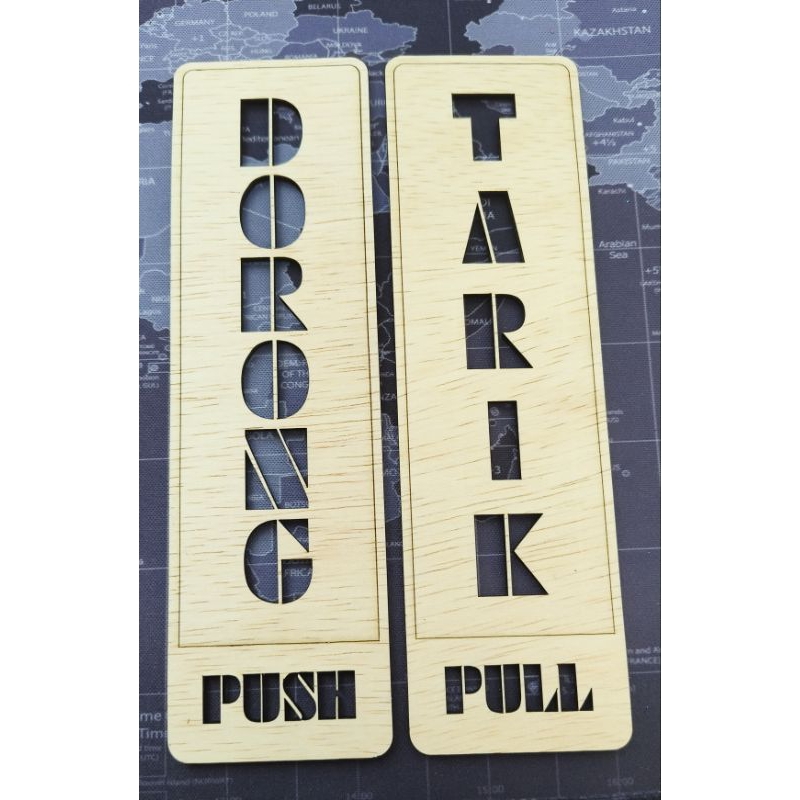 

Label Pintu Aesthetic Dorong Push Tarik Pull Plywood Bukan Sticker