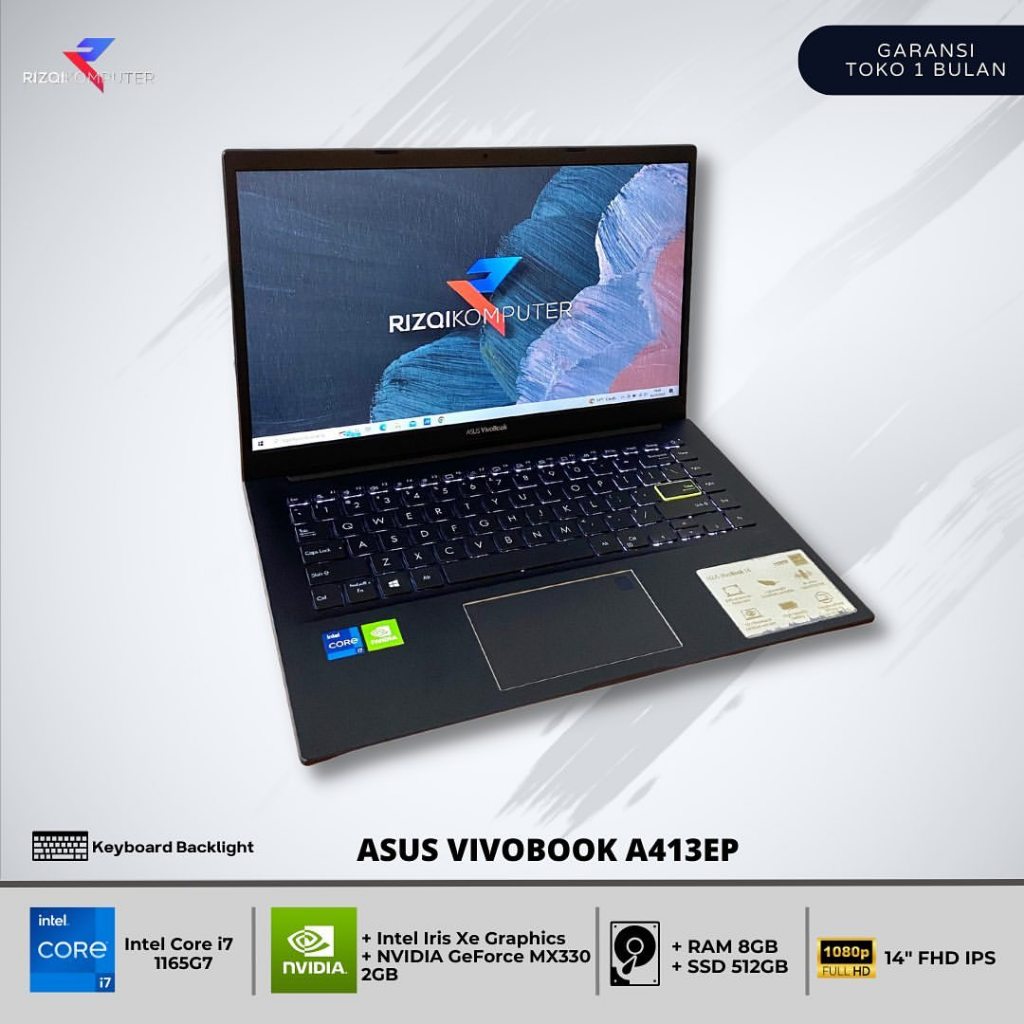 Asus VivoBook A413EP Intel Core i7-1165G7 Ram 8GB SSD 512GB