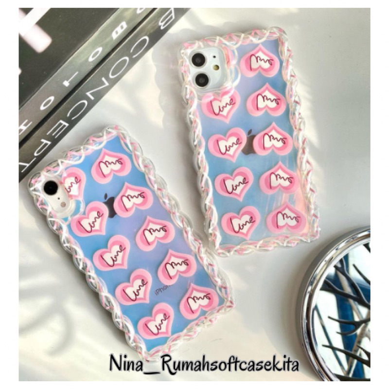 SOFTCASE HOLO ILY ROTATION UNTUK TYPE IPHONEE 6 6S 7 8 7+ 8+ X XS XR XSMAX 11 11 PRO 11 PROMAX 12 12