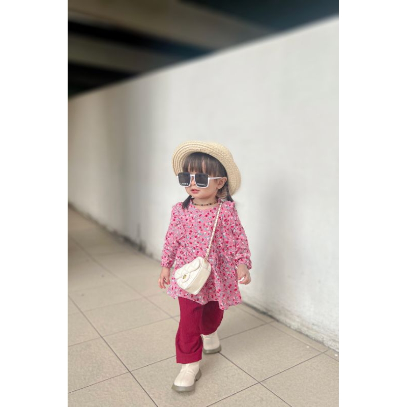 One Set Anak Perempuan ZAARA Series | Setelan Celana Anak 1-5 Tahun | Atasan Rayon & Celana Crinkle