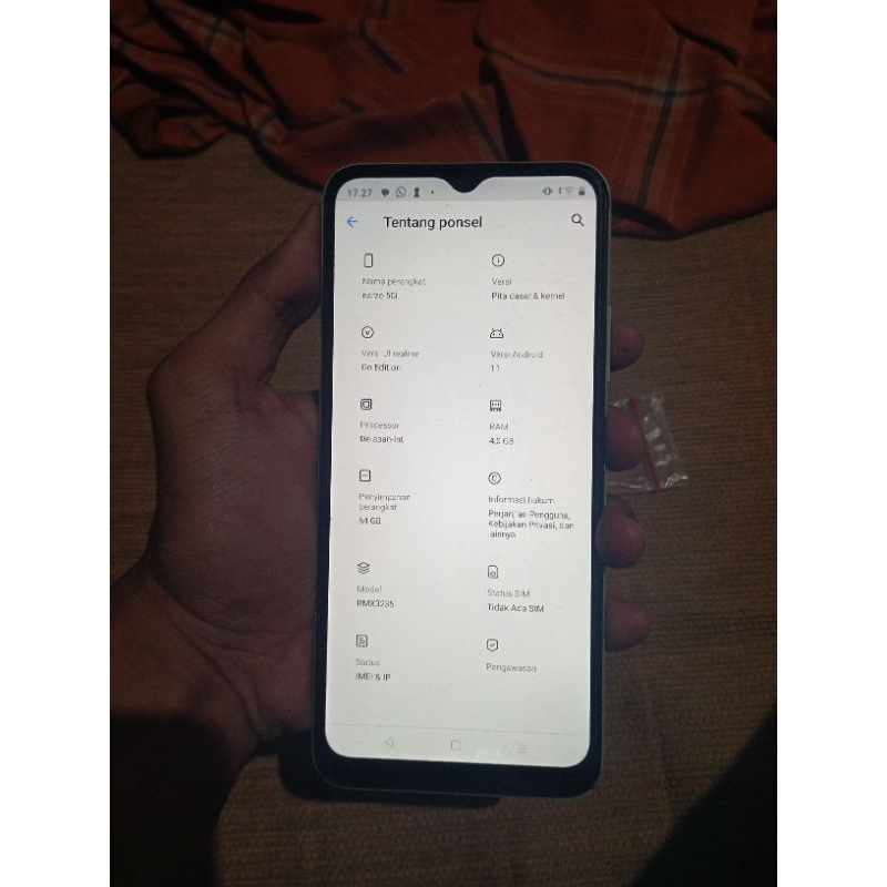 REALME NARZO 50I RAM 4/64GB (BEKAS)