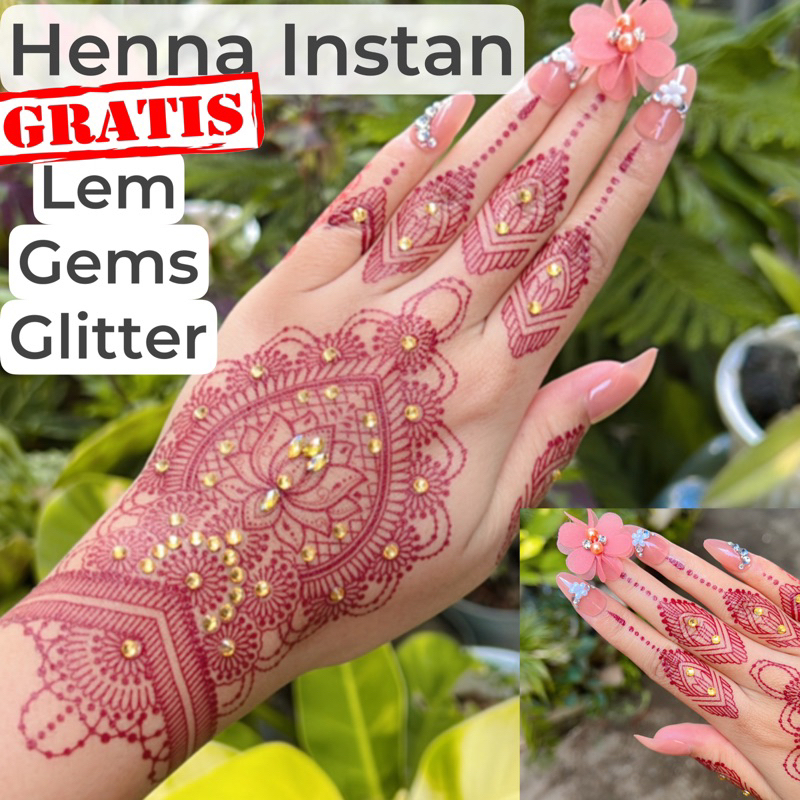 HENNA INSTAN MAROON/HENNA TEMPEL/ FREE GLITTER / HENNA MURAH / HENNA MAROON