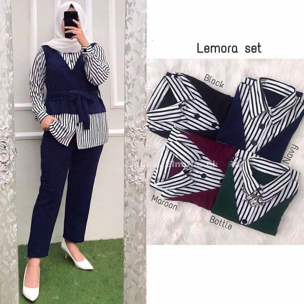 Terbaru Lemora Set Baju Setelan Wanita Jumbo M L XL XXL 3XL 4XL Baju Setelan Kerja Simple  Ootd One 