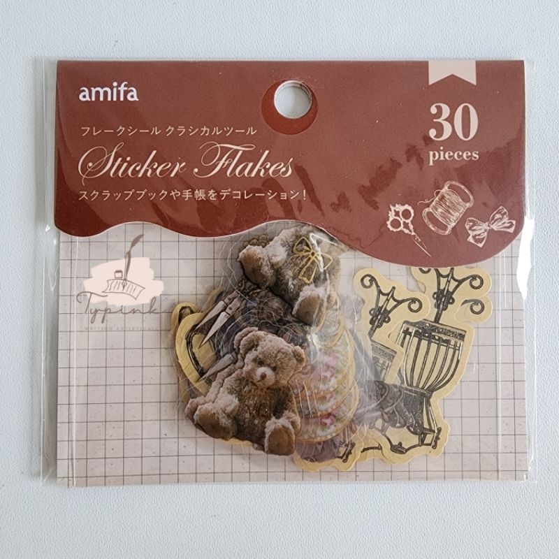 

AMIFA FLAKES STICKER ANTIQUE SHOP THEME VINTAGE CLASSIC STIKER JOURNAL SCRAPBOOK DIARY