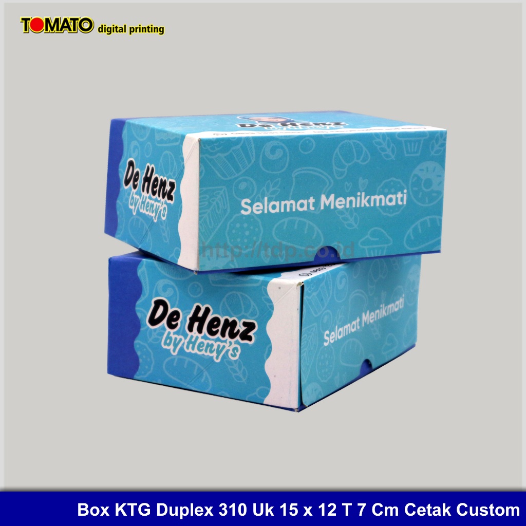 

Box Snack KTG Duplex 310 Uk 15 x 12 T 7 Cm Cetak Custom Full Color