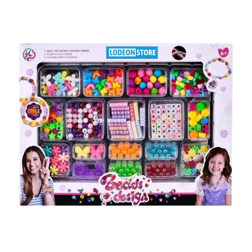 Mainan Anak Perempuan Aksesoris Gelang dan Kalung Beads Design - Lodeon Store