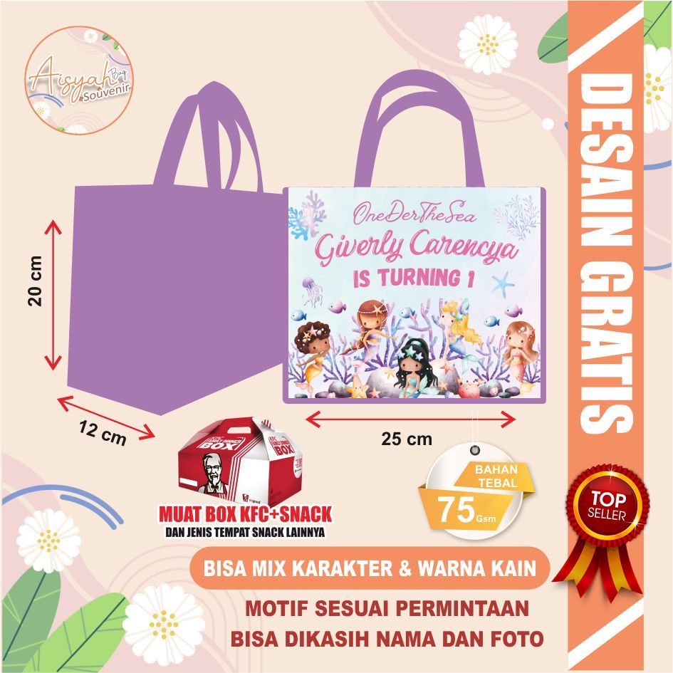 

TAS MERMAID / TAS ULTAH MERMAID / TAS ULANG TAHUN / TAS SNACK ULTAH / GOODIE BAG