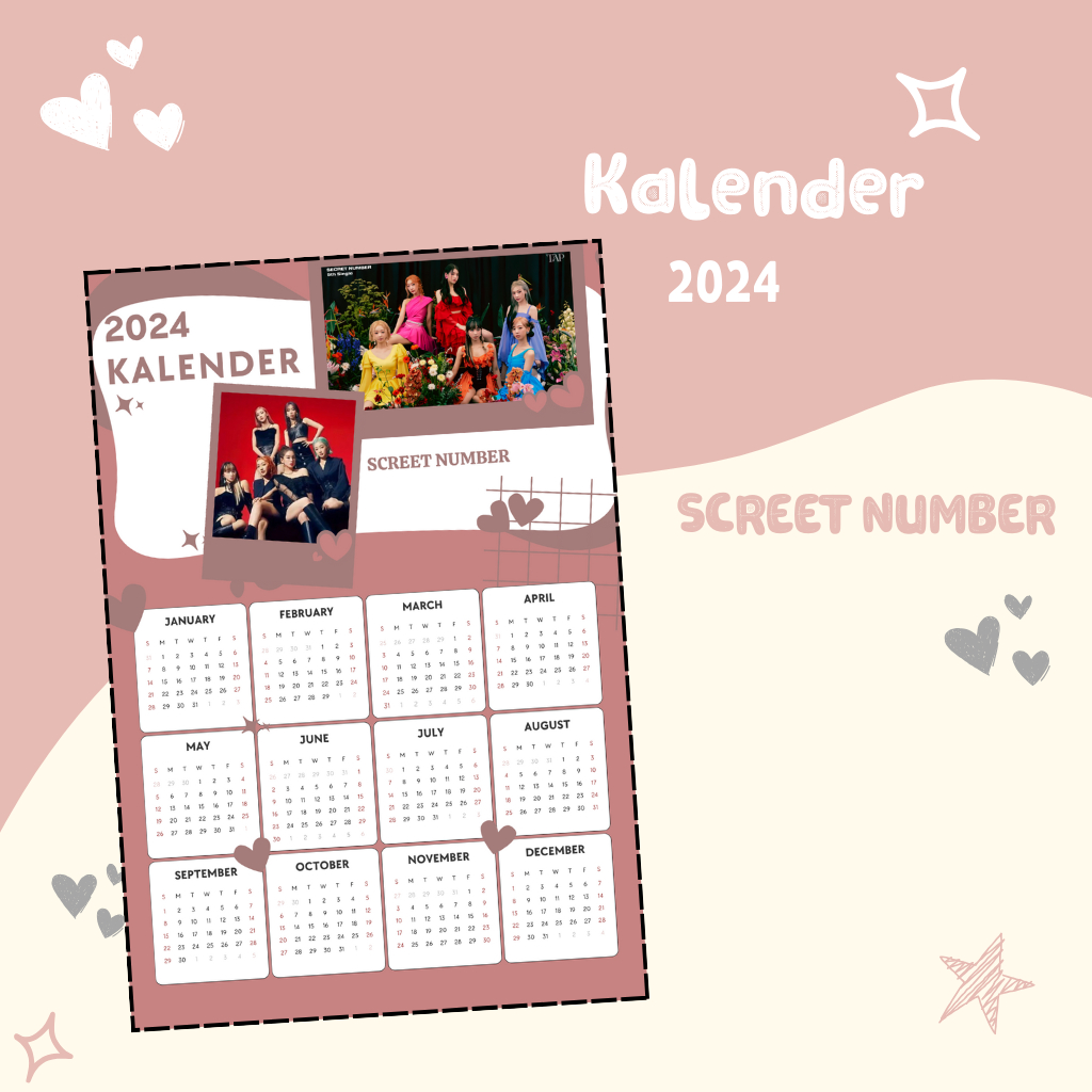

KALENDER 2024 SCREET NUMBER KPOP