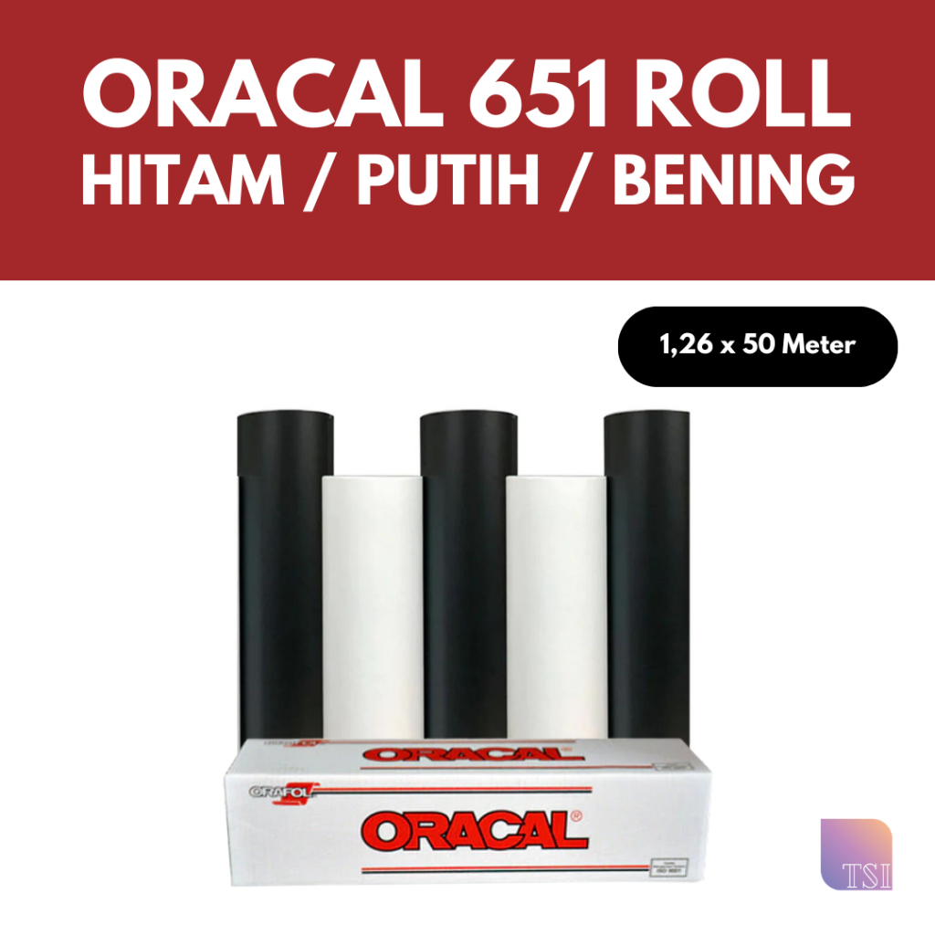 

Oracal Sticker 651 000/010/070 Transparan/ Putih/ Hitam 1 Roll (50 Meter)