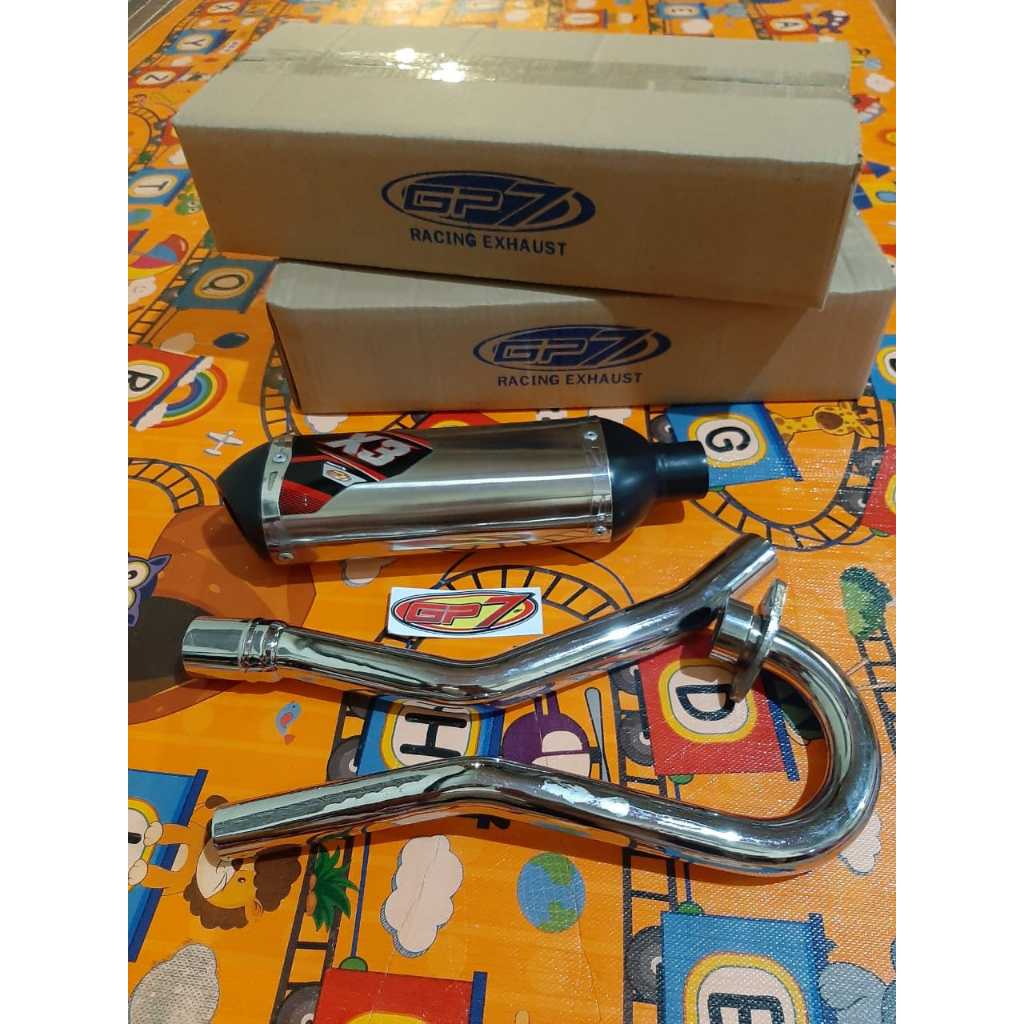 Knalpot Trail GP7 Type X3 KLX 150 Dtracker 150 Standar Kompetisi Original
