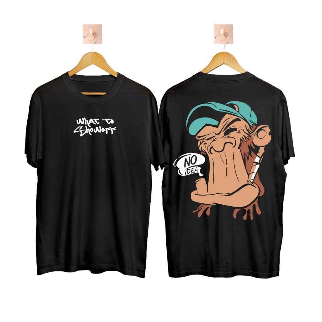 Baju Kaos No Idea Hitam (COD)/Baju Brand Lokal/Brand Lokal Baju/Others/Kaos Pria Dewasa/Baju Brand L